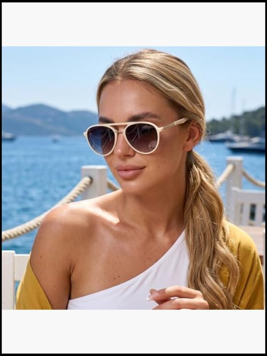 Vintage Retro Polarized Aviator Sunglasses with UV400 Protection main image 4